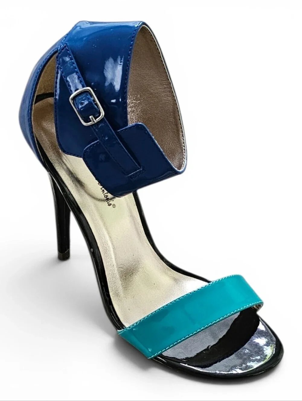 Michael Antonio Blue Teal Patent High Heel Sandals Size 7.5